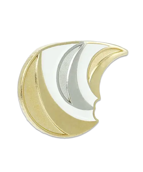 Pin geprägt in Sandkorn - Optik in bicolor mit Weichemaille ausgelegt