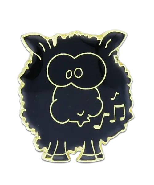 Pin, geprägt und emailliert "Schwarzes Schaf"