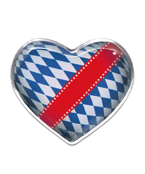 Pin, bedruckt im Offsetdruck „Bayerisches Herz“