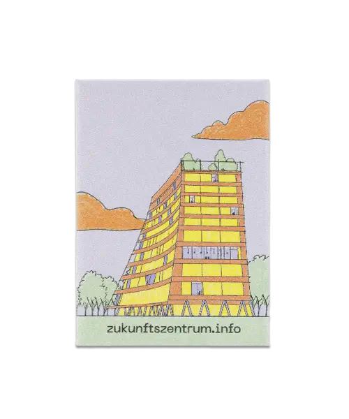 Blechmagnet, reliefartig geprägt „zukunftszentrum.info“ - individuell mit Ihrem Logo oder Motiv bedruckt