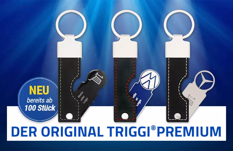 Triggi®Premium - Einkaufswagenlöser mit Leder-Schutzhülle