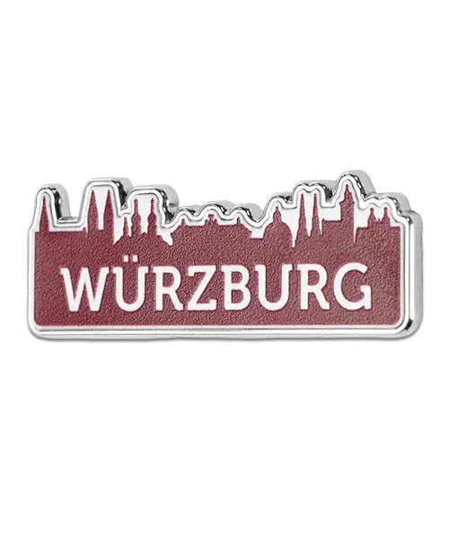 Pin, geprägt – Hartemaille und bedruckt „Würzburg“ Perspektive - Individuelle Pins mit Logo