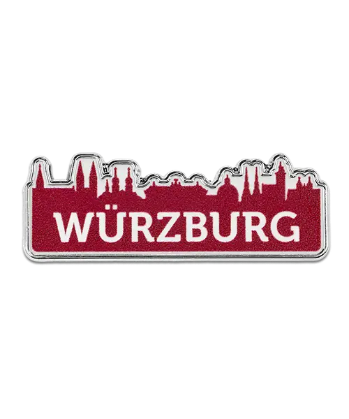 Pin, geprägt – Hartemaille und bedruckt „Würzburg“ Vorderseite - Individuelle Pins mit Logo