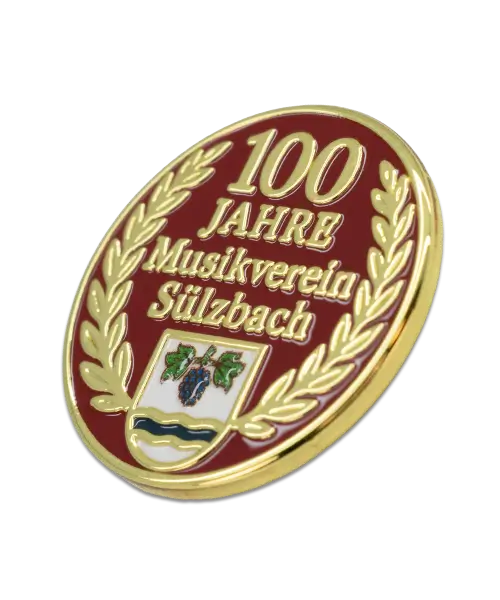 Pin, geprägt – Hartemaille und bedruckt „Musikverein Sülzbach“ - Individuelle Pins mit Logo Motiv