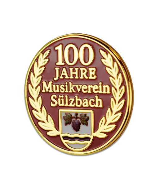 Pin, geprägt – Hartemaille und bedruckt „Musikverein Sülzbach“ - Individuelle Pins mit Logo Motiv