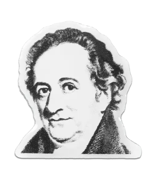 Pin, bedruckt im Offsetdruck „Goethe“ - Werbeeartikel individuell mit Logo