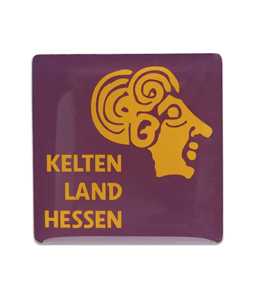 Pin, bedruckt im Siebdruck „Kelten Land Hessen“