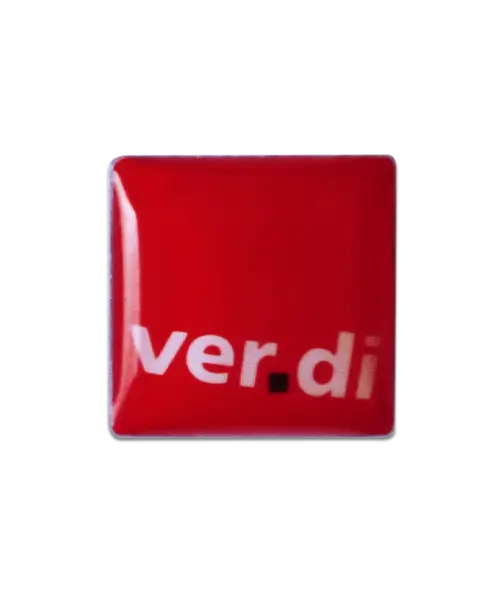 Pin bedruckt im Siebdruck, Verdi Vorderseite