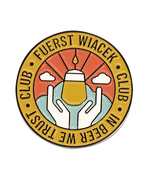 Pin, geprägt in Weichemaille „Fuerst Wiacek“ - Vorderseite