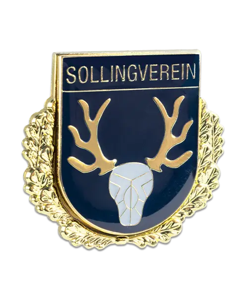 Pin auf Pin – Weichemaille „Sollingverein“ Individuelle Pins mit Logo Motiv Werbeartikel - goldfarben