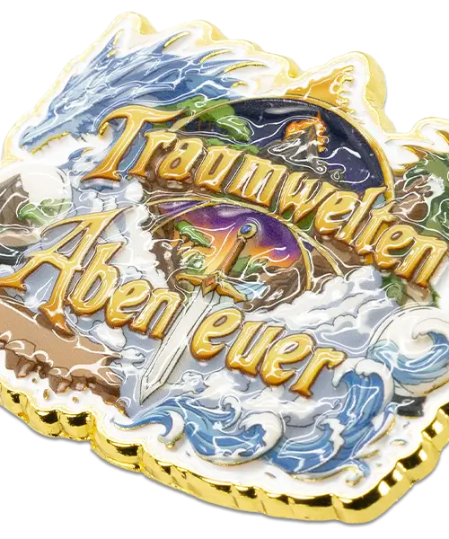 Pin im Spritzguss „Traumwelten Abenteuer“ - individuelle Pins mit Logo