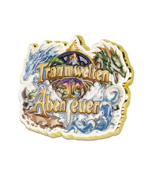 Pin im Spritzguss „Traumwelten Abenteuer“ - individuelle Pins mit Logo