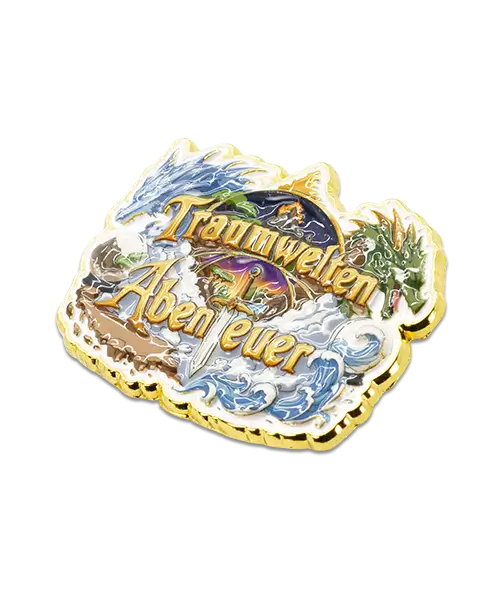 Pin im Spritzguss „Traumwelten Abenteuer“ - individuelle Pins mit Logo