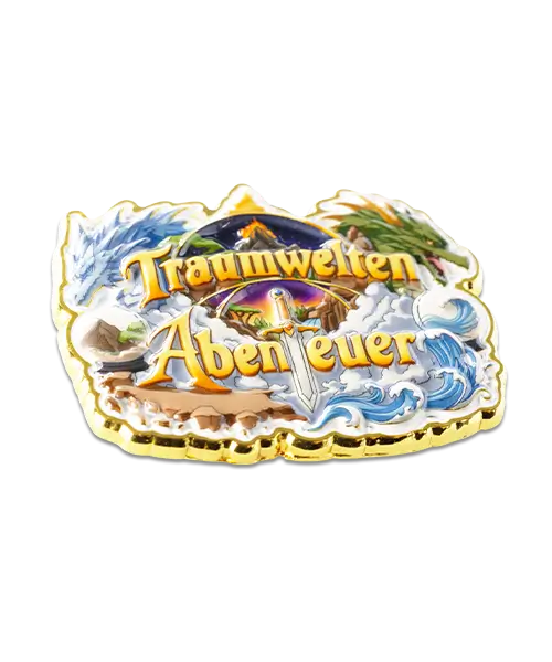 Pin im Spritzguss „Traumwelten Abenteuer“ - individuelle Pins mit Logo