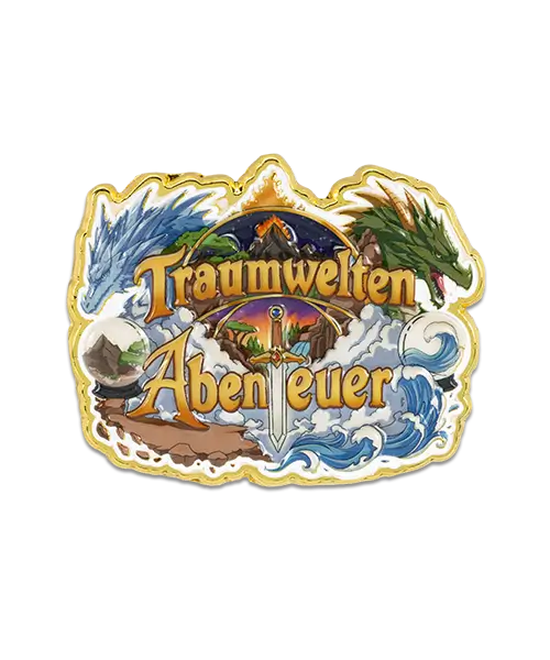 Pin im Spritzguss „Traumwelten Abenteuer“ - individuelle Pins mit Logo