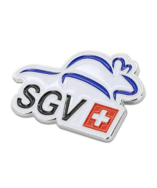 Pin, geprägt – Weichemaille „SGV“ - Perspektive Emaillierung - Individuelle Pins mit Logo