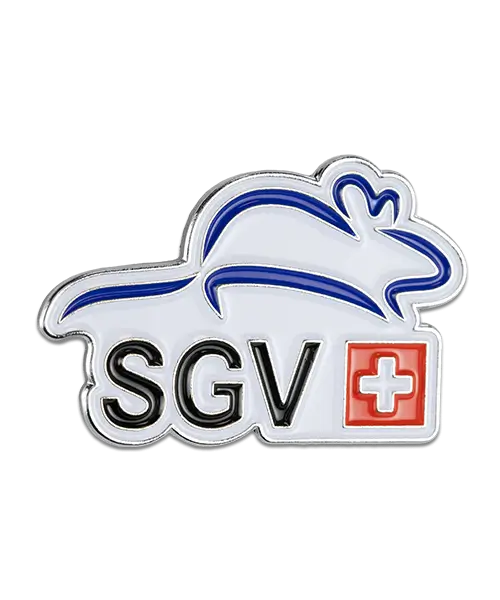 Pin, geprägt – Weichemaille „SGV“ - Vorderseite - Individuelle Pins mit Logo