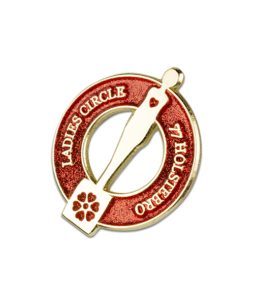 Pin, geprägt – Weichemaille „Ladies Circle 77 Holstebro“