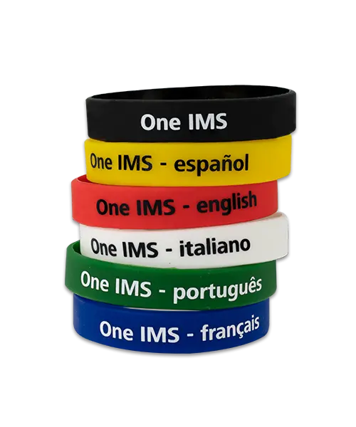 Silikonarmband „One IMS“ - individuell gefertigt nach Ihrer Farbangabe in Pantone C und 1-farbig bedruckt